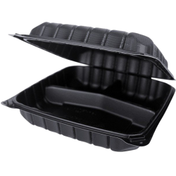 9x9 3 Compartment Mineral-Filled Plastic Hinged Lid