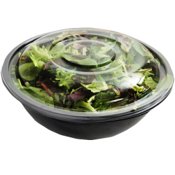 160 oz Black Salad Bowls With Lids